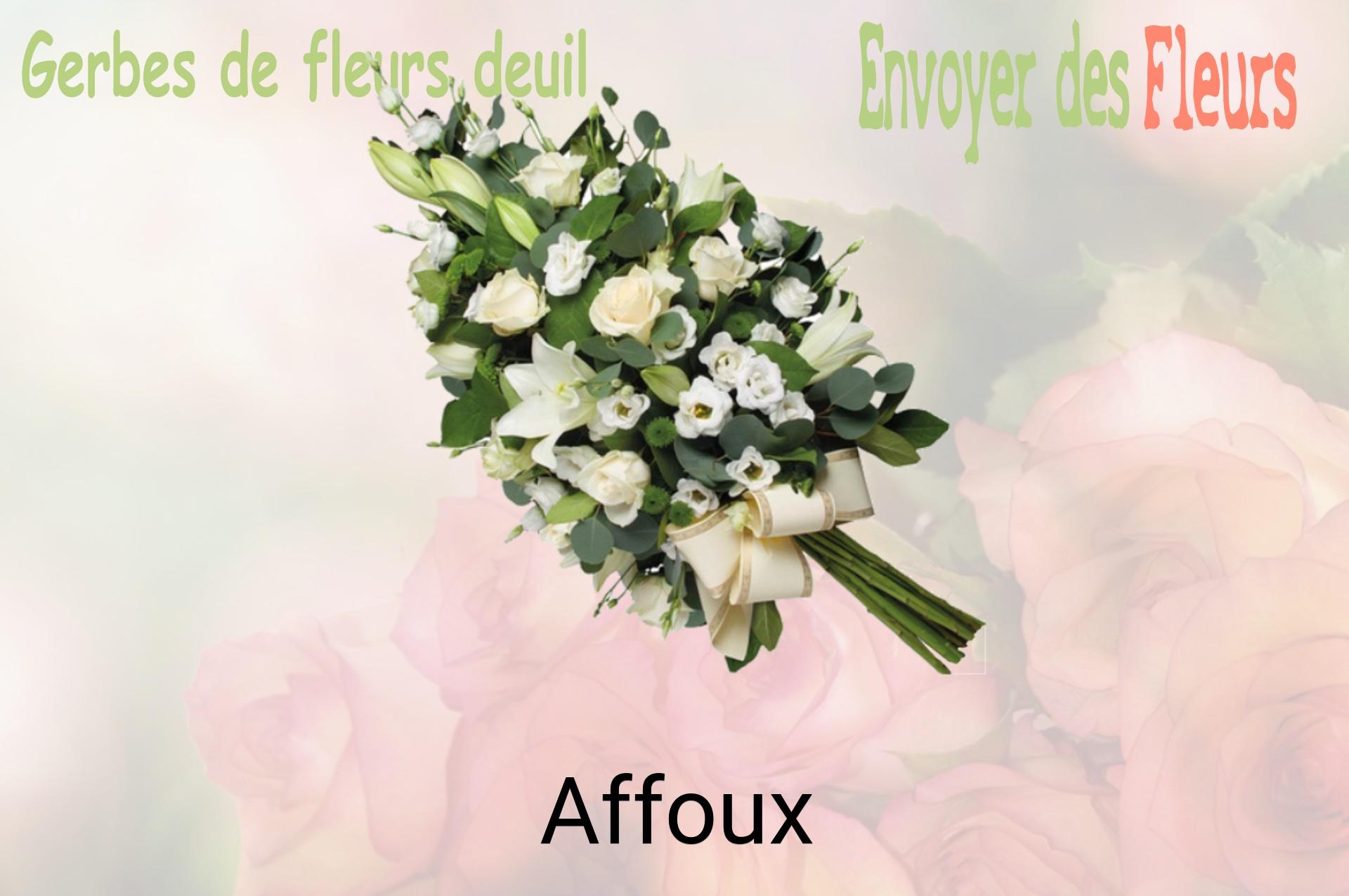 Gerbe de fleurs de deuil livrée à Affoux